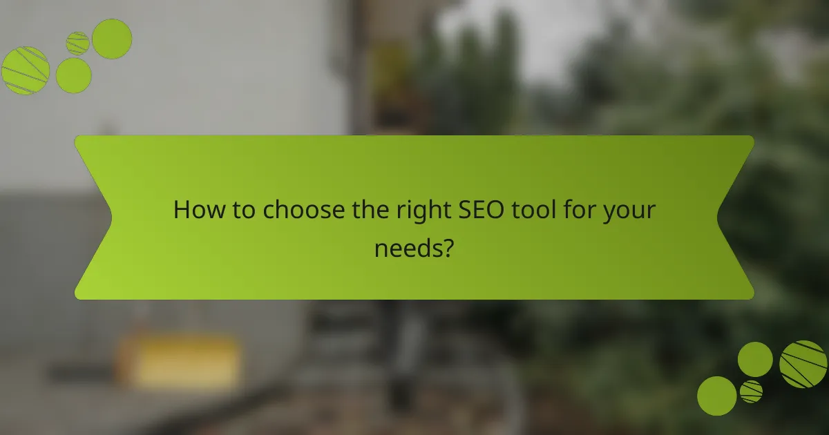 How to choose the right SEO tool for your needs?