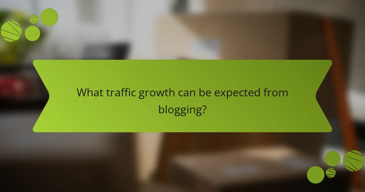 What traffic growth can be expected from blogging?